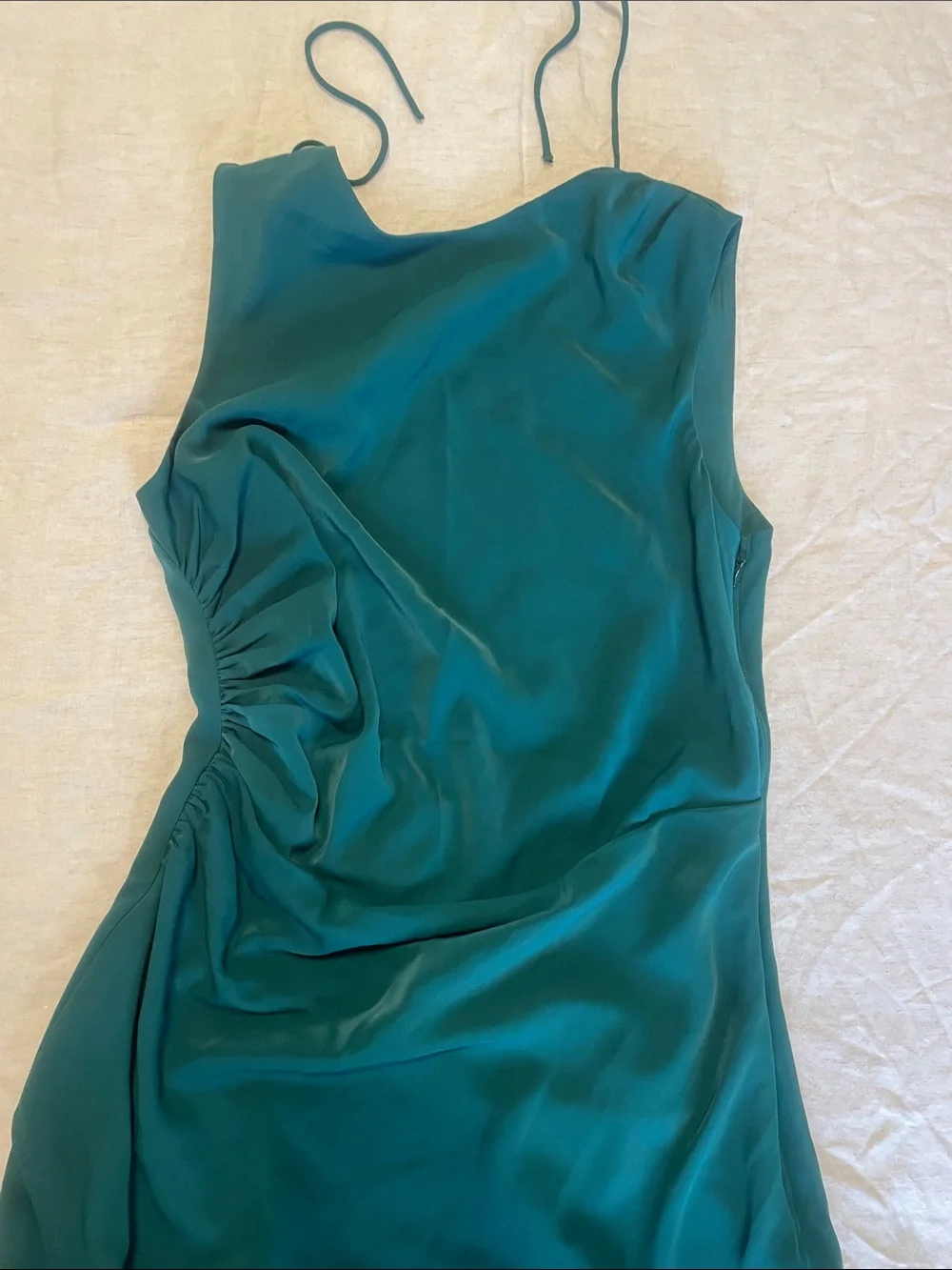 Abercrombie & Fitch Teal Maxi Dress with Side Ruching
